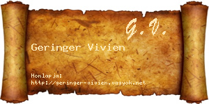 Geringer Vivien névjegykártya